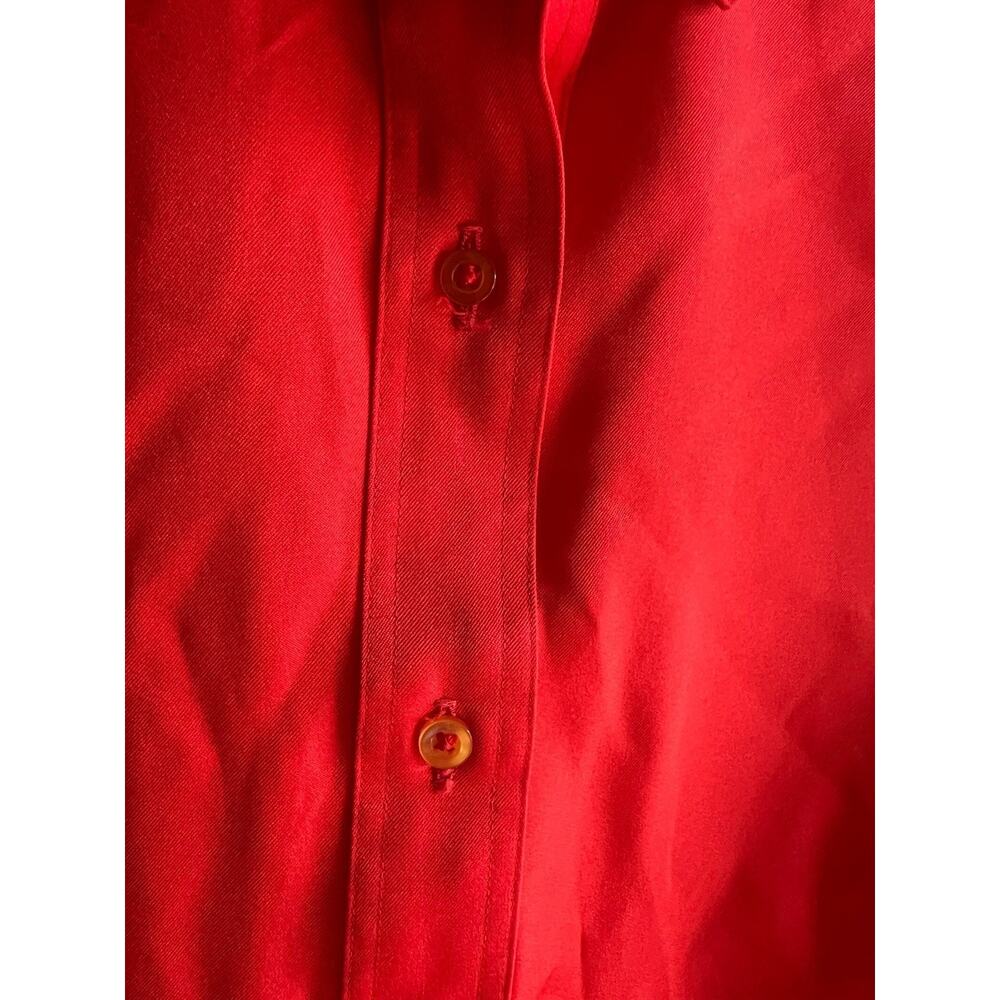 Adelaar Women's Vintage Career Blouse Button Up Long Sleeve USA Made Red Size 10 - Picture 4 of 5